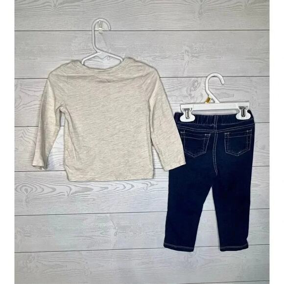 Cat & Jack Christmas deer top/Jumping Beans  leggings Size 18 months - Picture 2 of 6